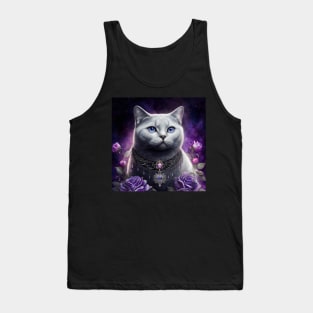 Beautiful White British Shorthair Cat Tank Top